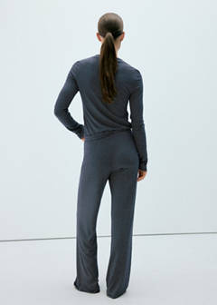 Striped pyjama trousers with adjustable waistband — Navy 3