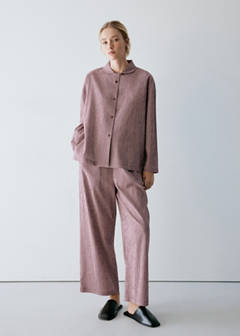 Two-piece cotton pyjamas in gingham check — Burgundy 2
