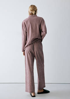 Two-piece cotton pyjamas in gingham check — Burgundy 3