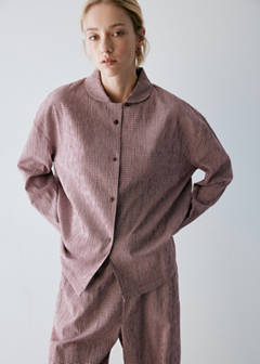 Two-piece cotton pyjamas in gingham check — Burgundy 4