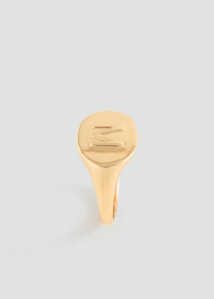 Signet ring with an M letter — Gold