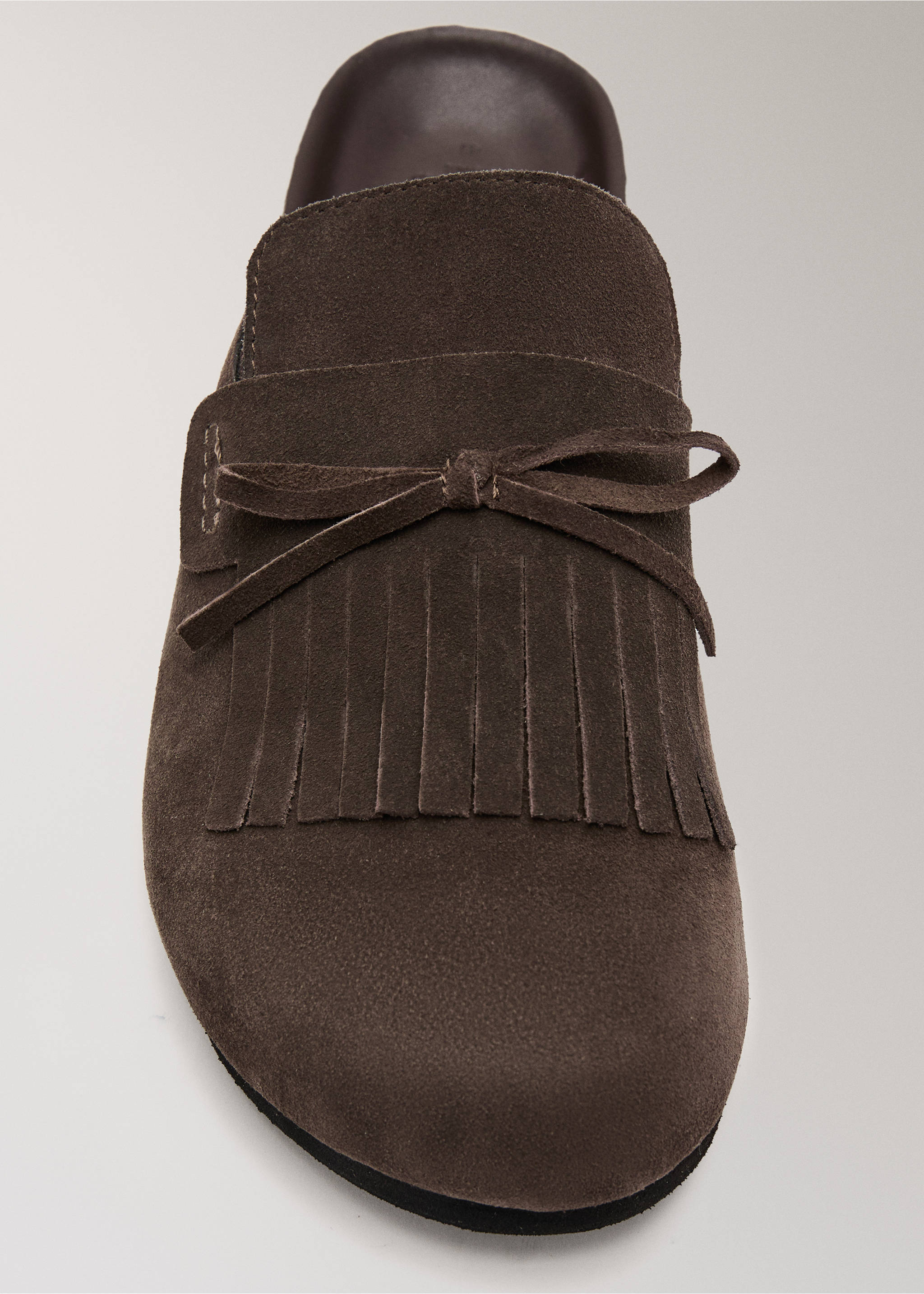 Leather clog shoes - Details of the article 1, Brown. Ref: 37092951-00.