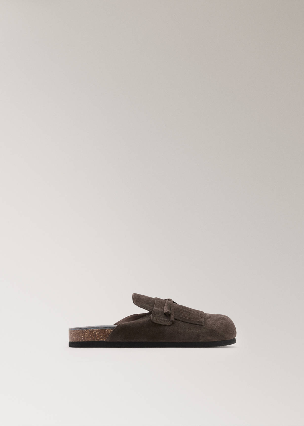 Leather clog shoes — Brown