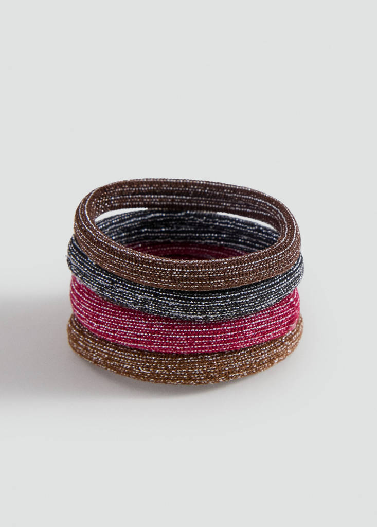 Lurex hair bobble pack — Red
