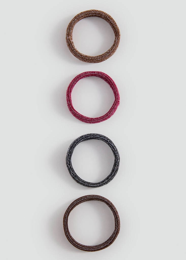 Lurex hair bobble pack — Red