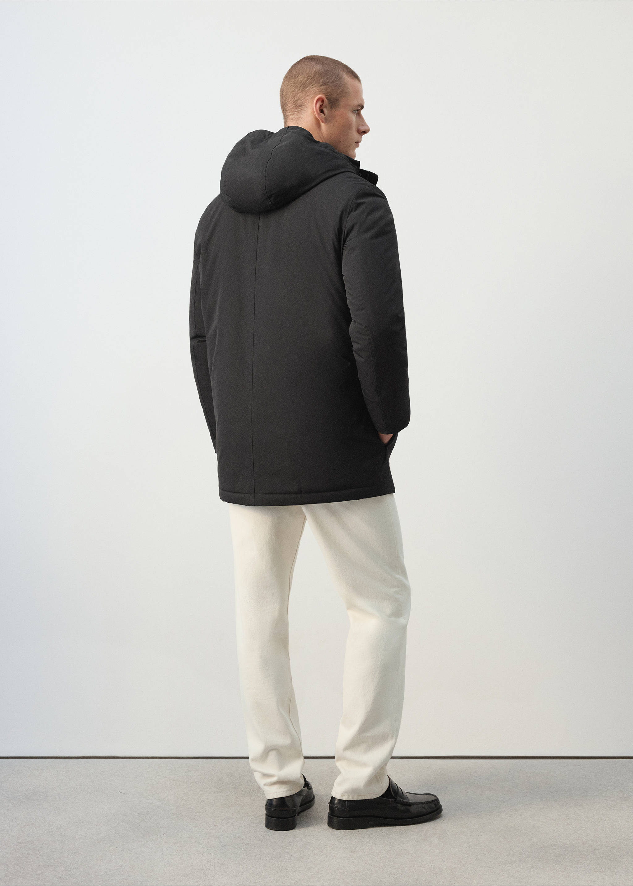 Parka water-repellent bolsillos - Reverso del artículo, Negro. Ref: 37093273-00.