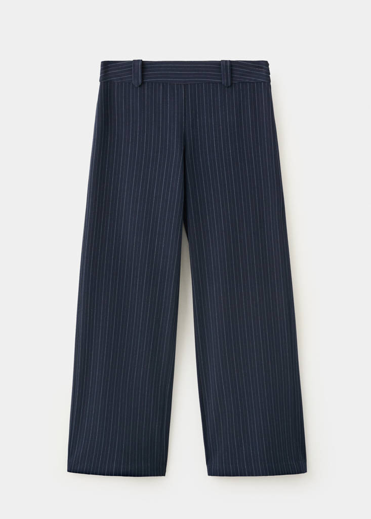 Low-rise pinstripe trousers — Navy
