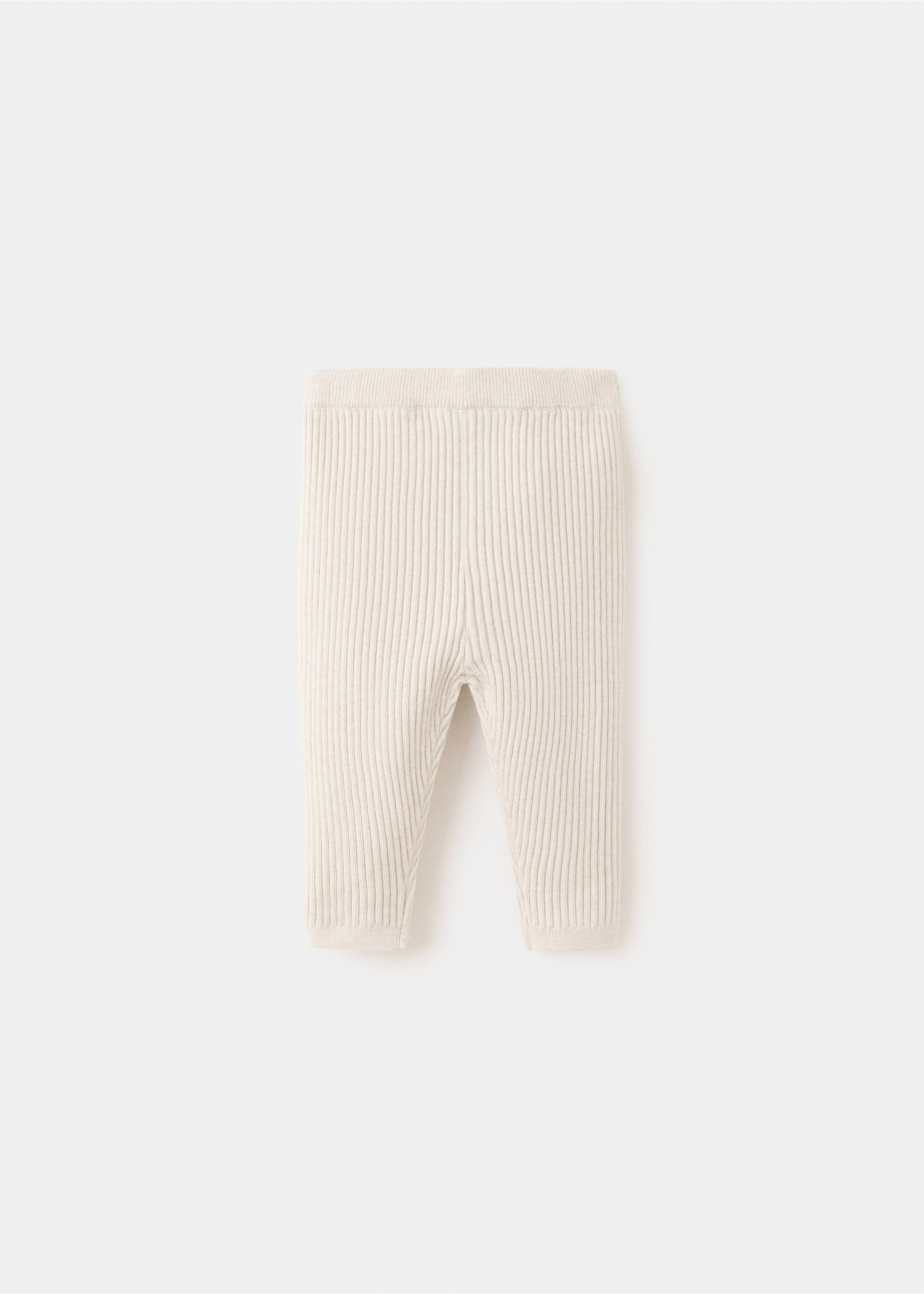 Cotton ribbed leggings - Reverse of the article, Sand. Ref: 37093276-00.