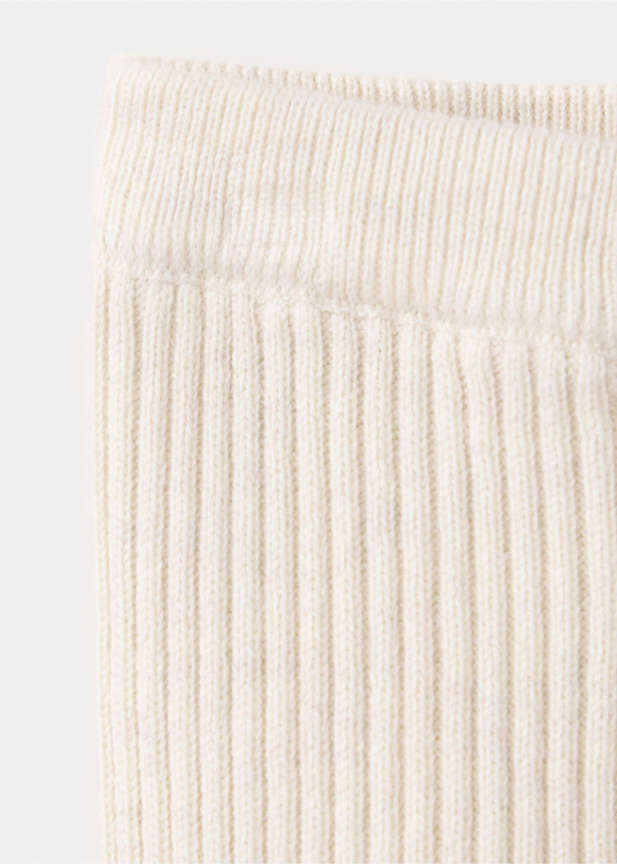 Cotton ribbed leggings - Details of the article 8, Sand. Ref: 37093276-00.