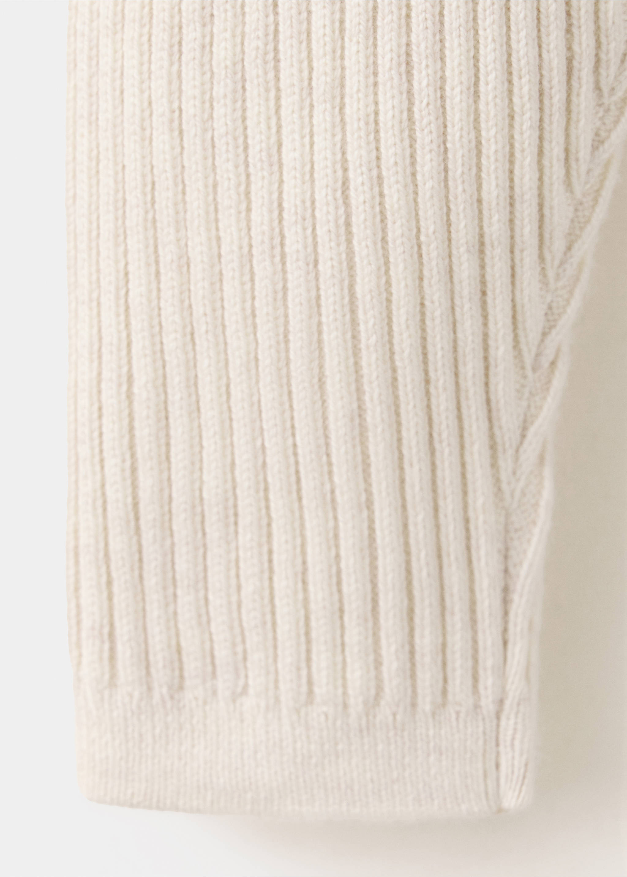 Cotton ribbed leggings - Details of the article 0, Sand. Ref: 37093276-00.