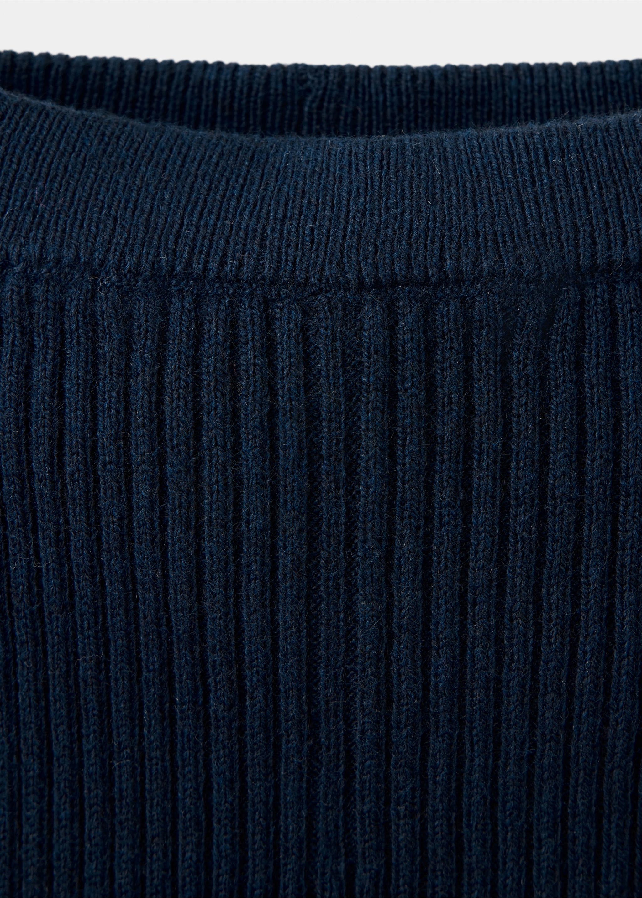 Cotton ribbed leggings - Details of the article 8, Dark Navy. Ref: 37093276-00.