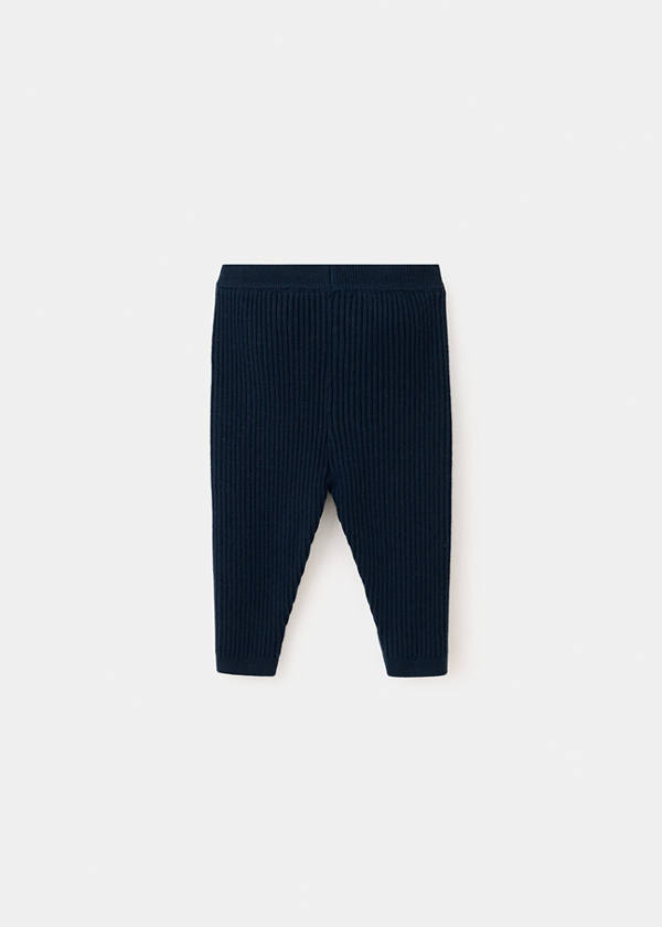 Cotton ribbed leggings — Dark Navy