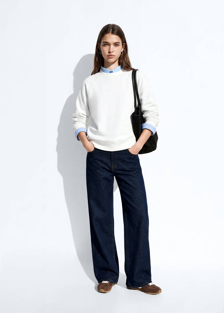 Bawełniana bluza złamana biel - Teen - XS - MANGO TEEN