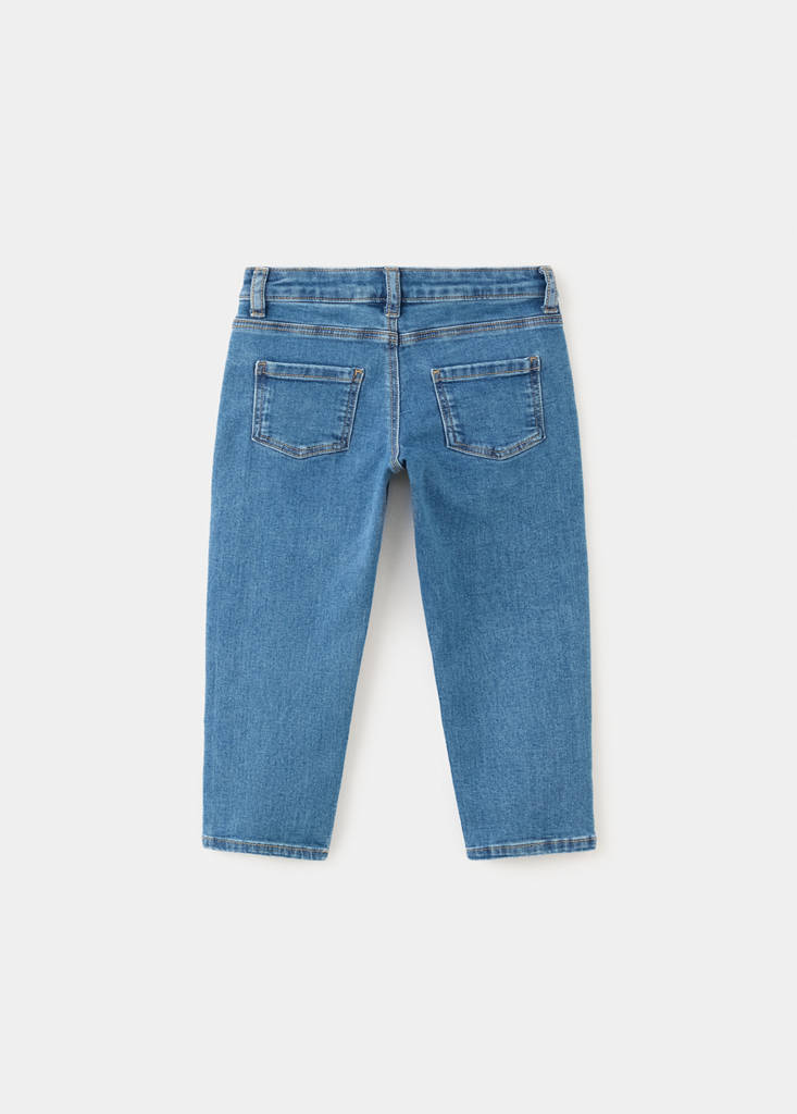 Straight cotton jeans — Medium Blue