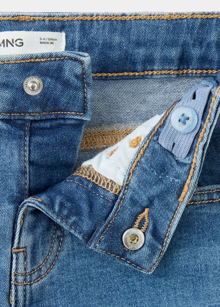 Straight cotton jeans — Medium Blue