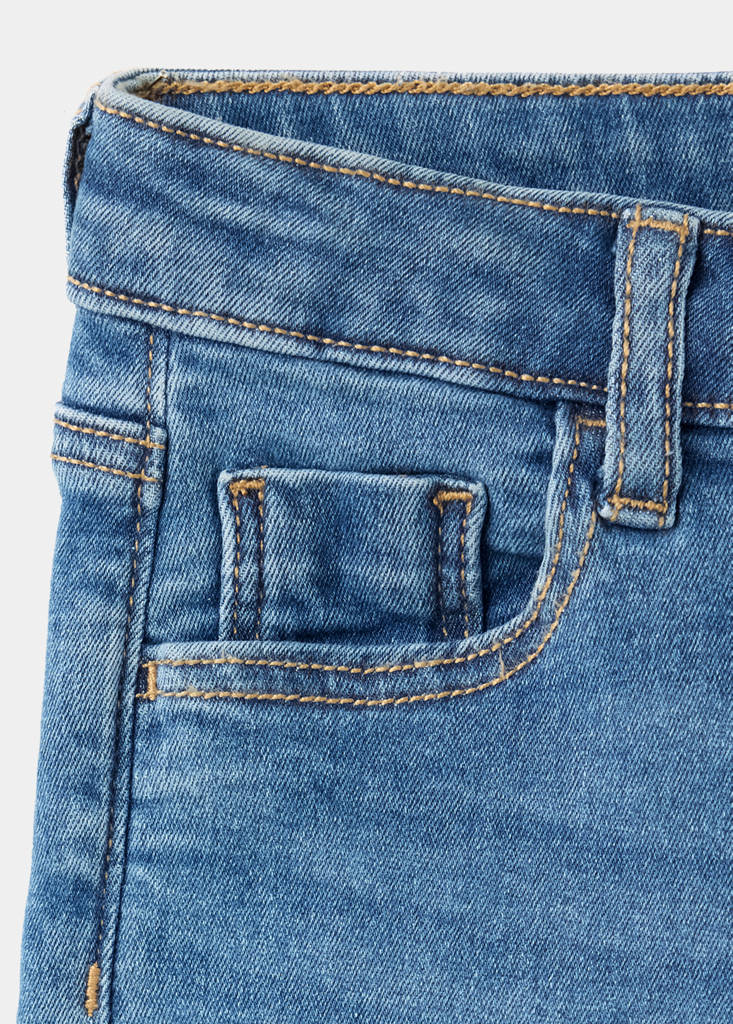 Straight cotton jeans — Medium Blue