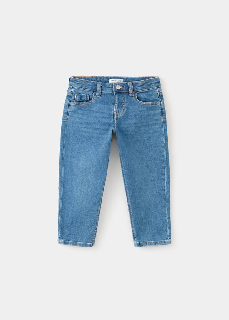 Straight cotton jeans — Medium Blue