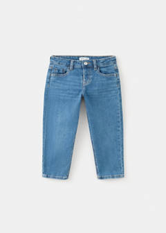 Straight cotton jeans — Medium Blue 1