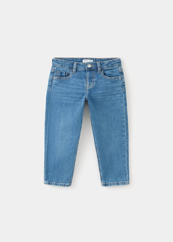 Straight cotton jeans — Medium Blue