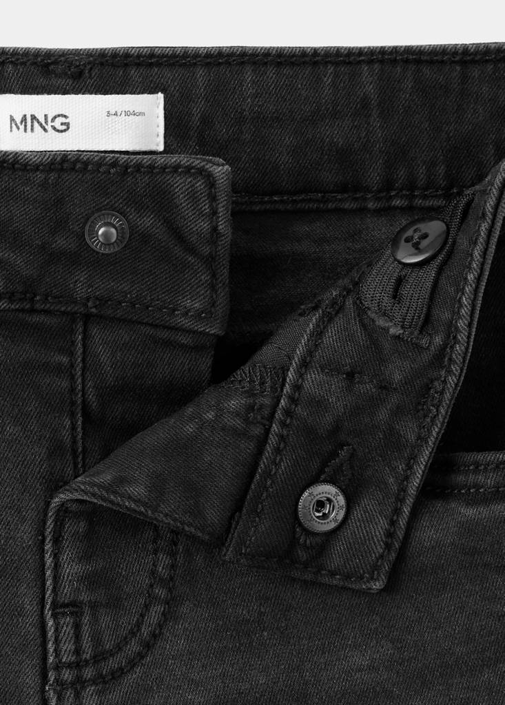 Straight cotton jeans — Black denim