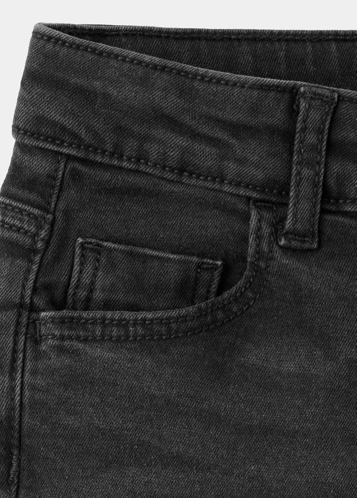 Straight cotton jeans — Black denim