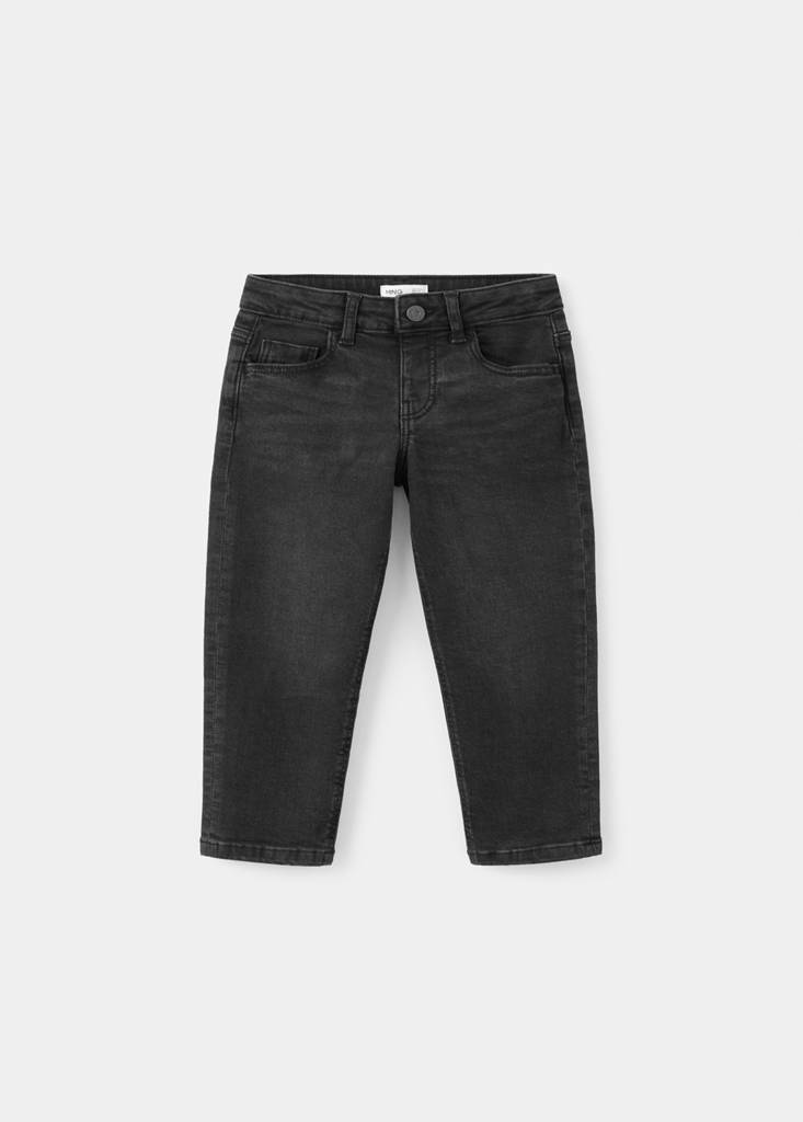 Straight cotton jeans — Black denim