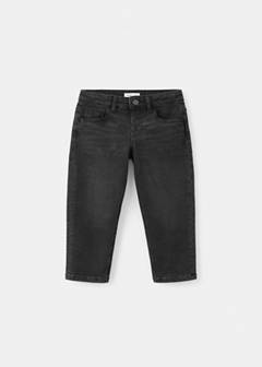 Straight cotton jeans — Black denim 1