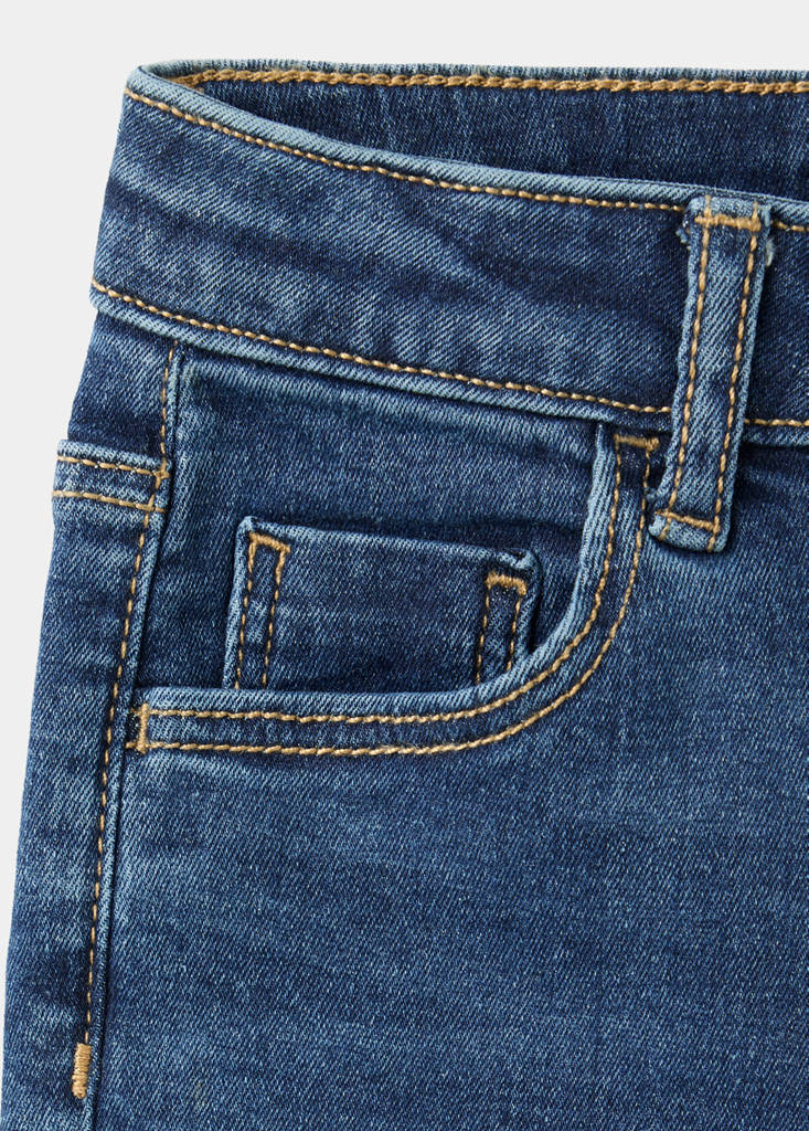 Straight cotton jeans — Dark Blue