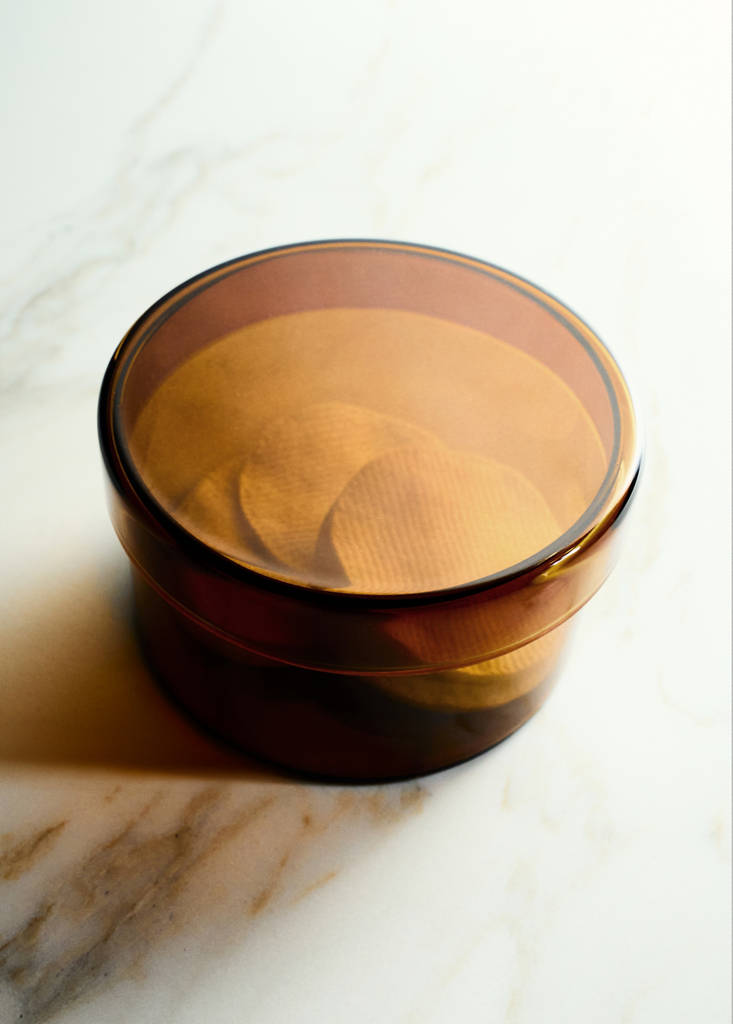 Glass bathroom container — Medium Brown