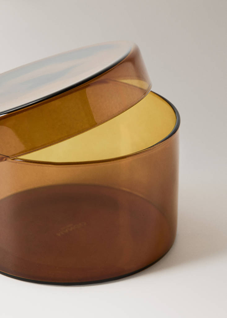 Glass bathroom container — Medium Brown