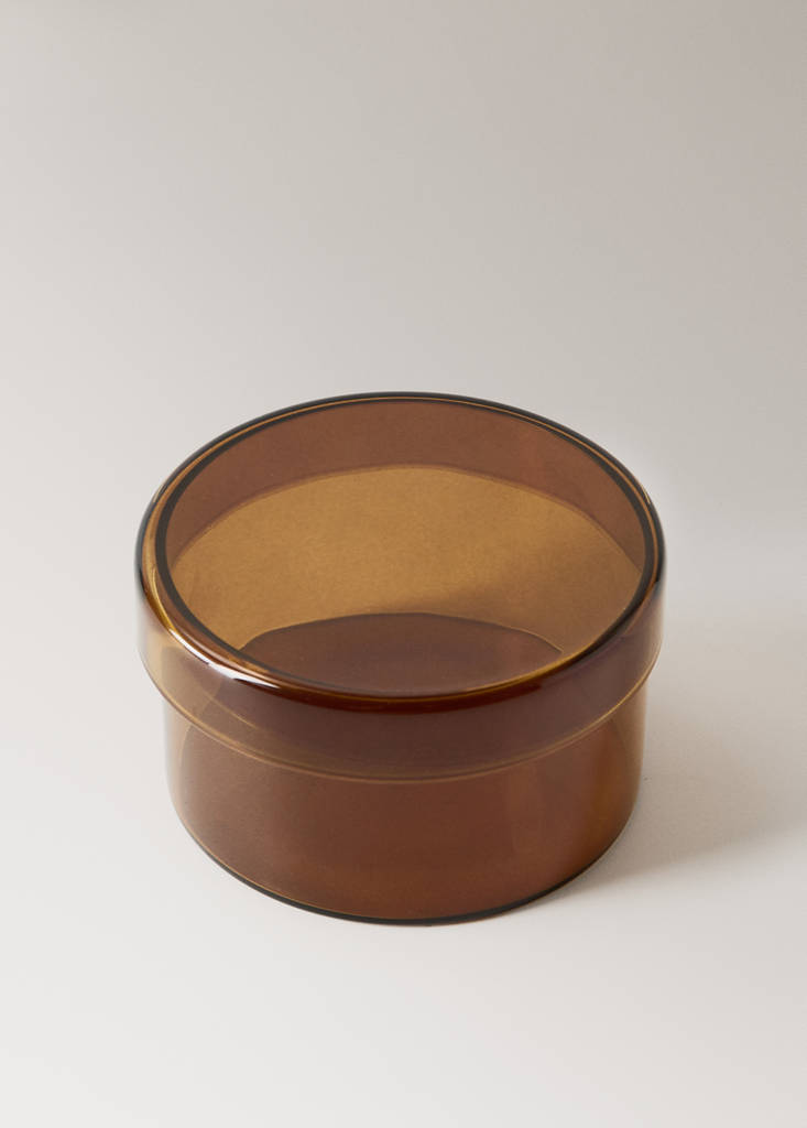 Glass bathroom container — Medium Brown