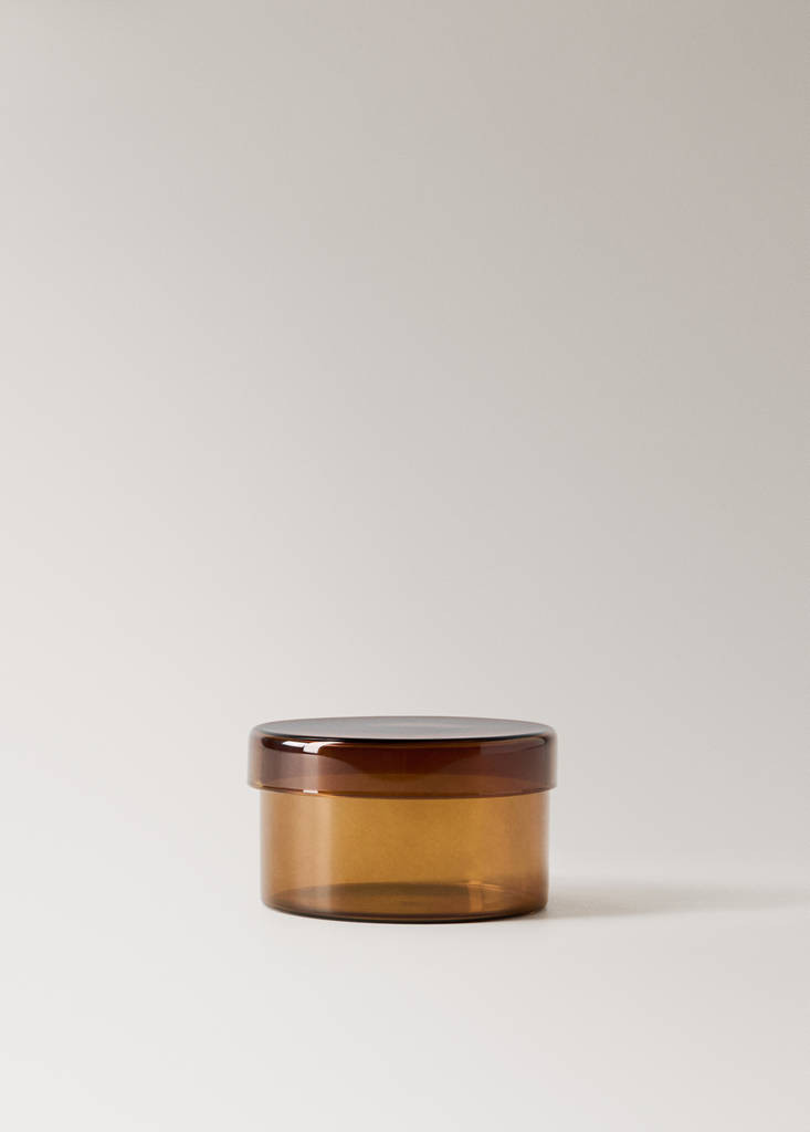 Glass bathroom container — Medium Brown