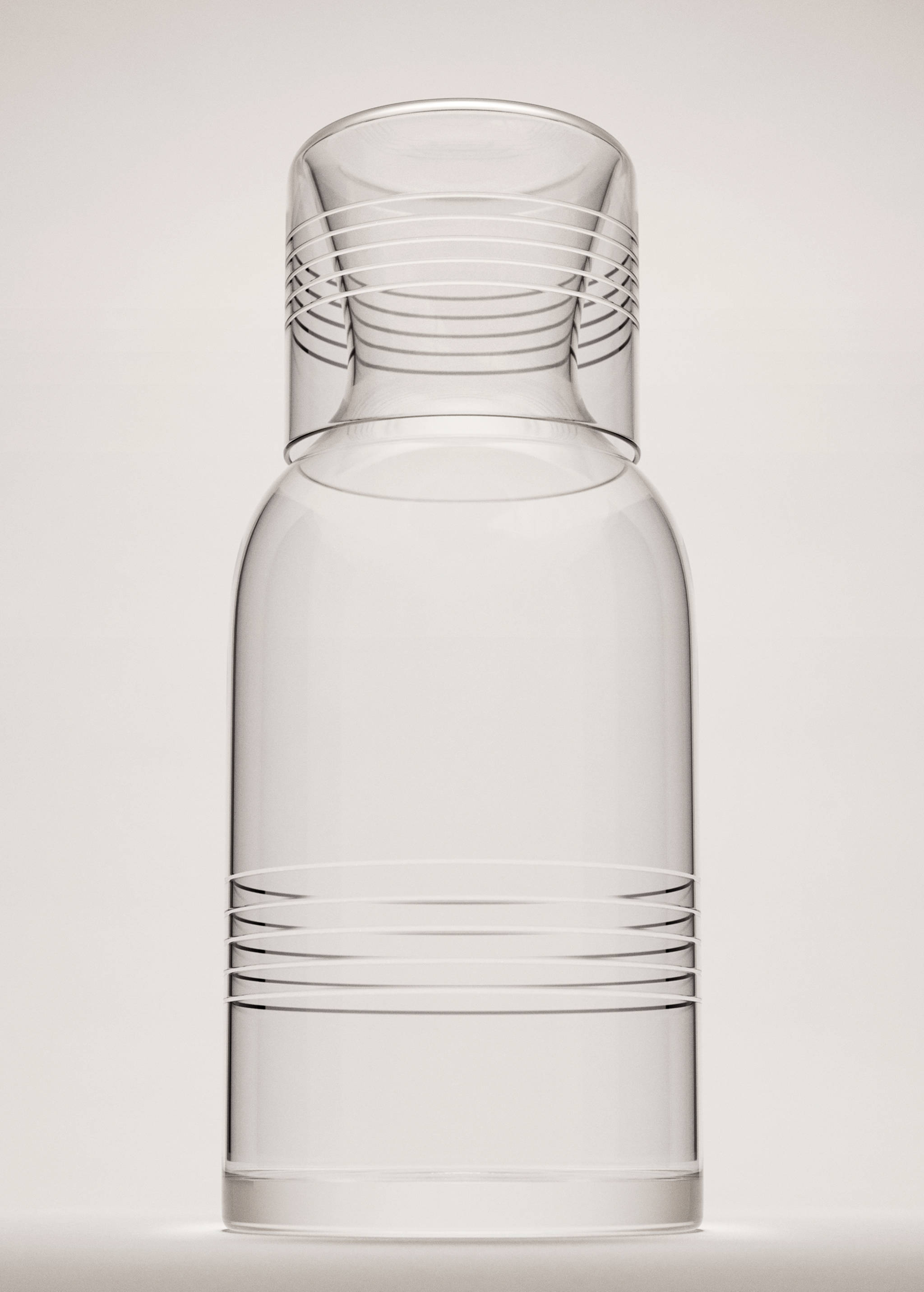 Bouteille en verre rayée - Plan général