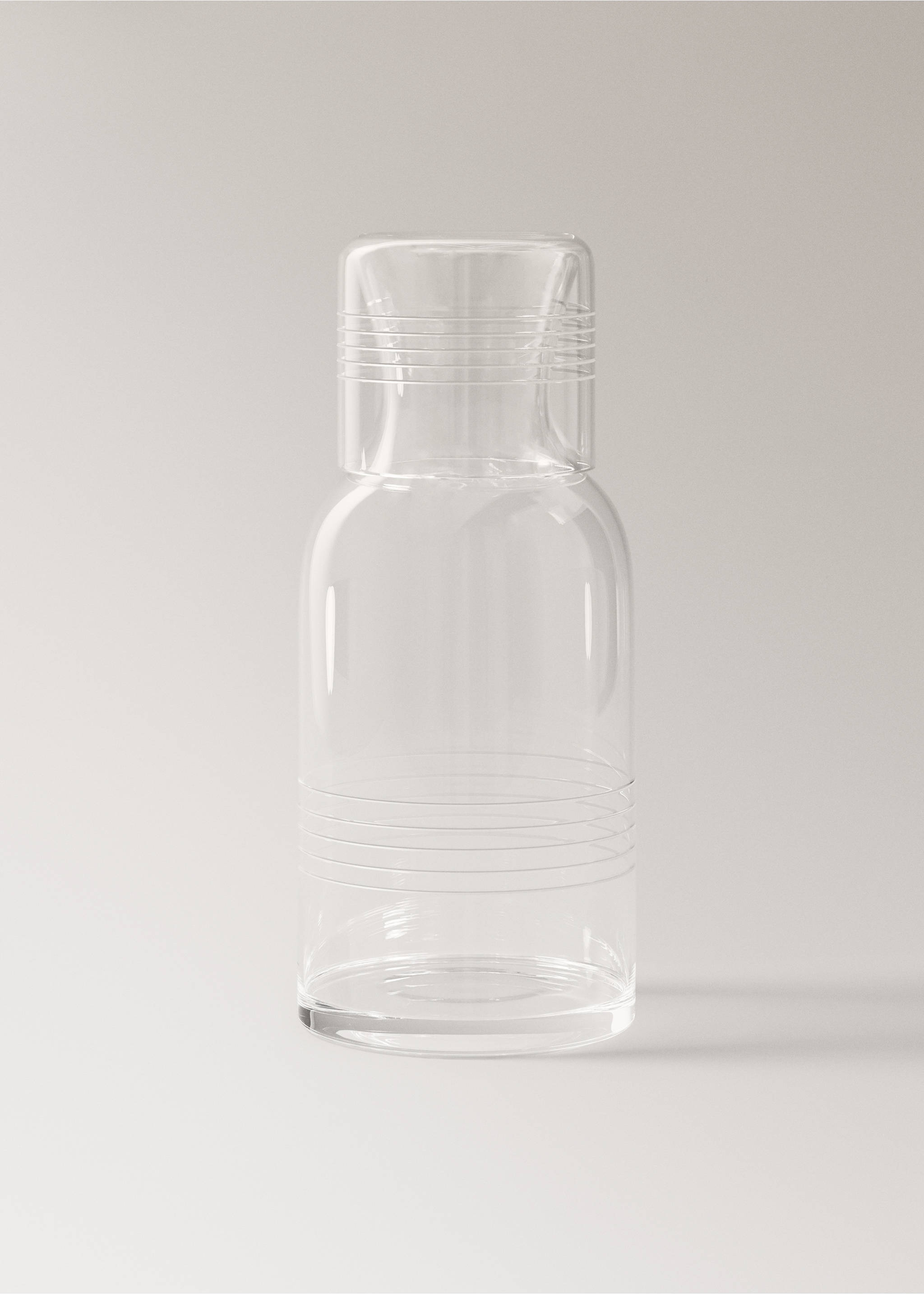 Bouteille en verre rayée - Article sans modèle, Noir. Ref: 37093285-00.