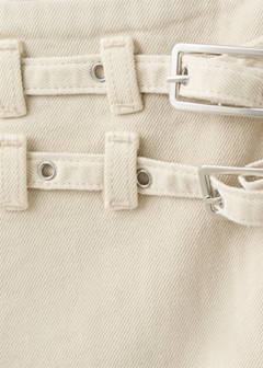 Straight-leg jeans with buckles — Sand 6