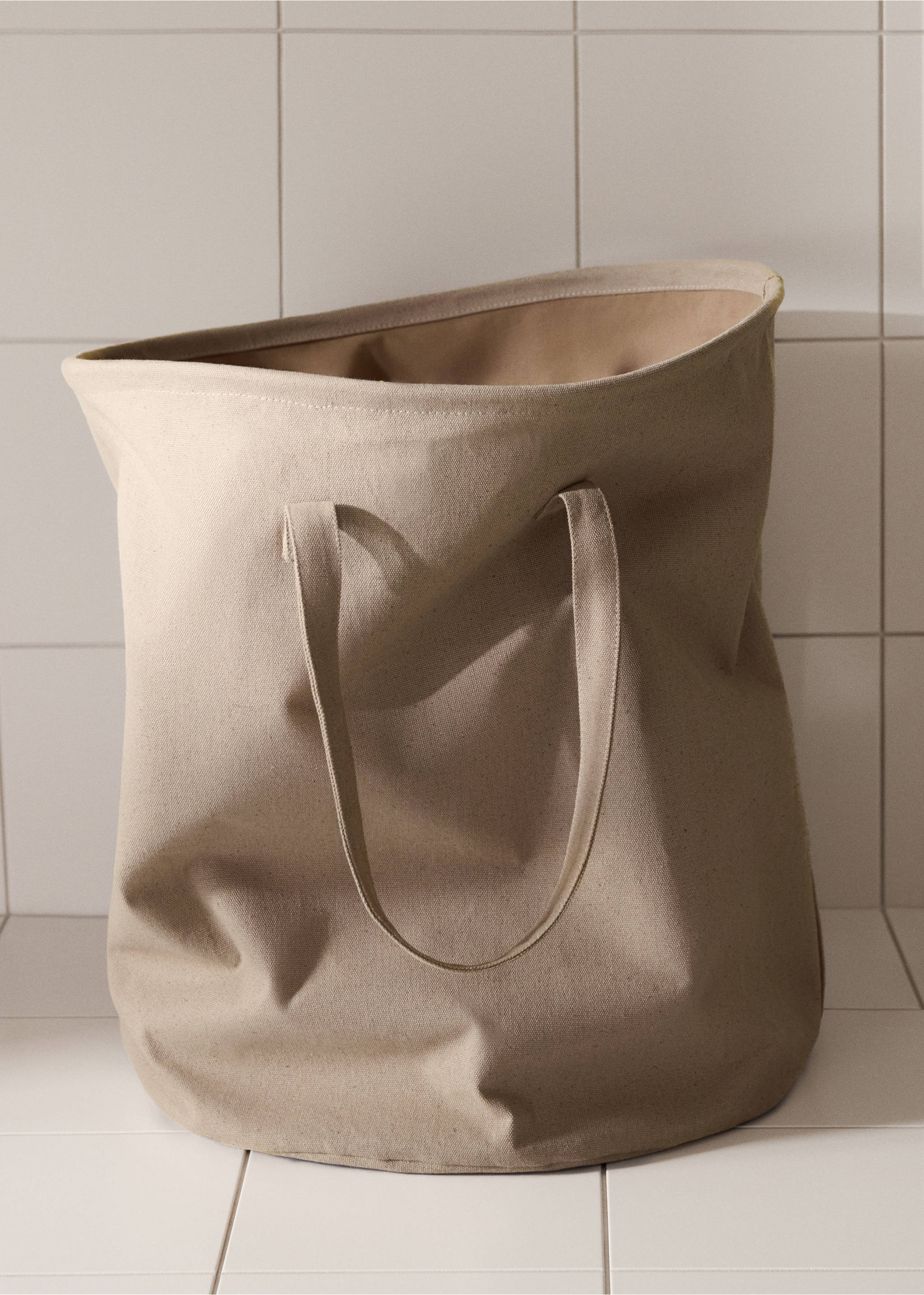 Cotton canvas basket - General plane, Beige. Ref: 37093288-00.