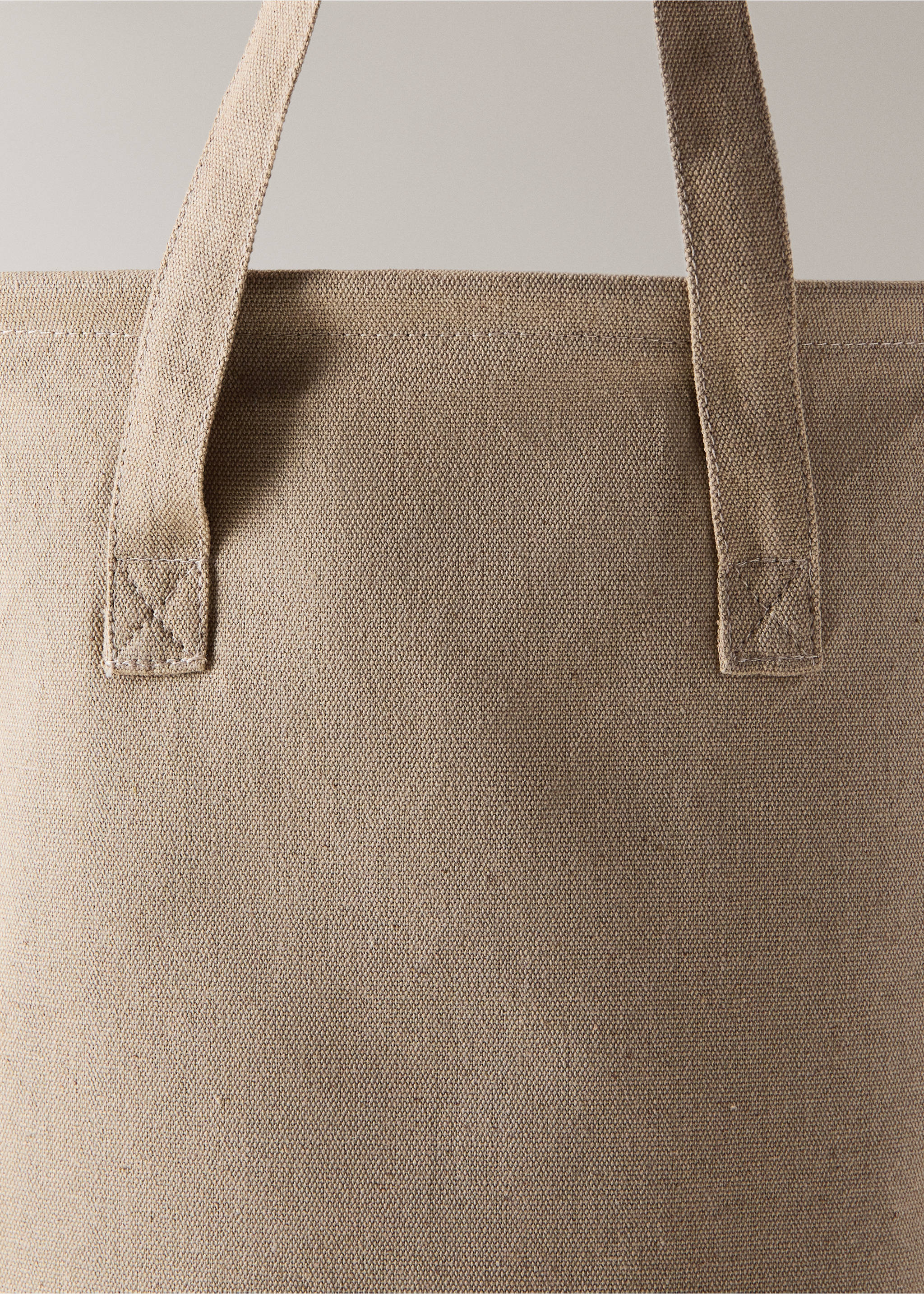 Cotton canvas basket - Details of the article 3, Beige. Ref: 37093288-00.