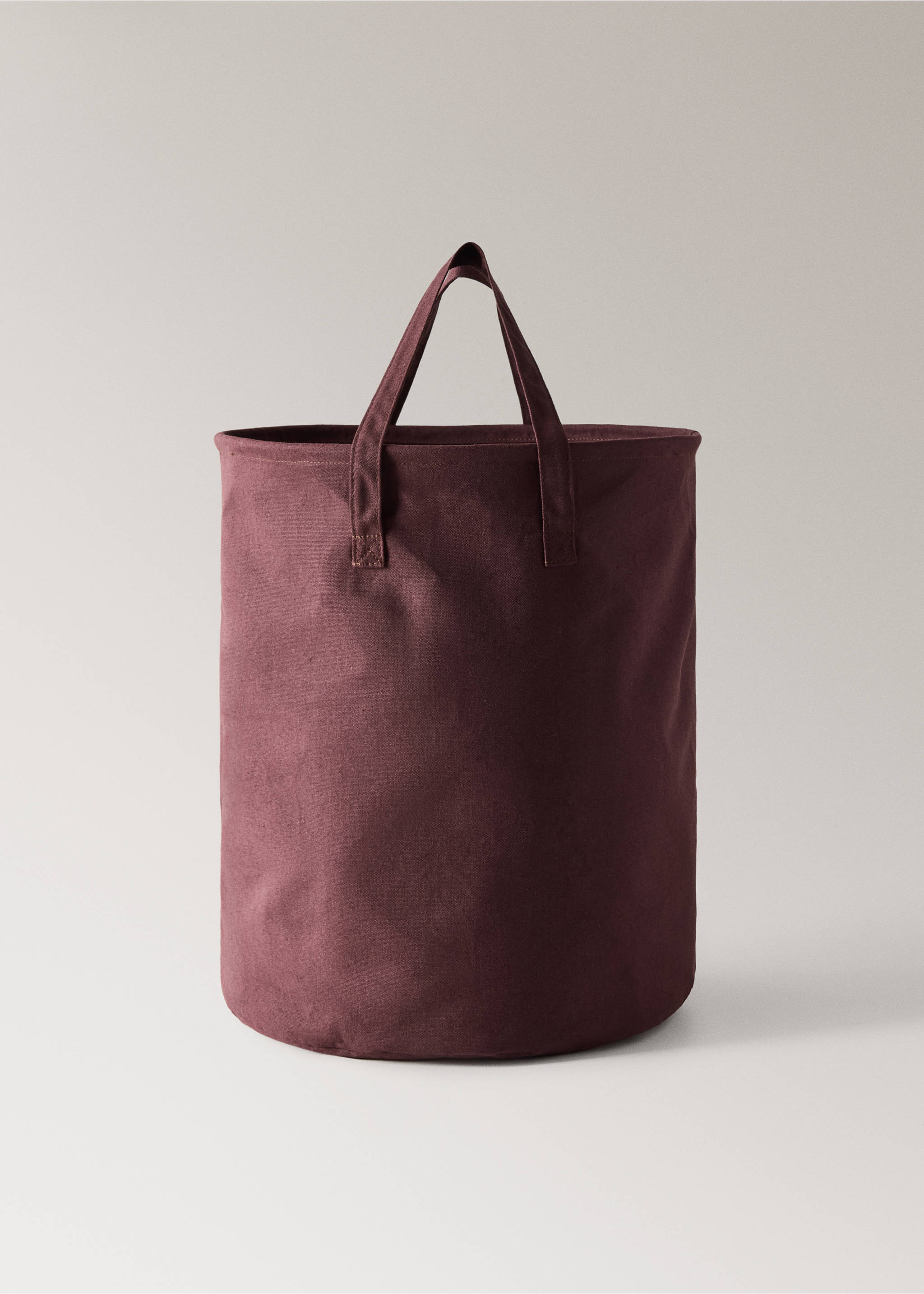 Cotton canvas basket - Article without model, Burgundy. Ref: 37093288-00.