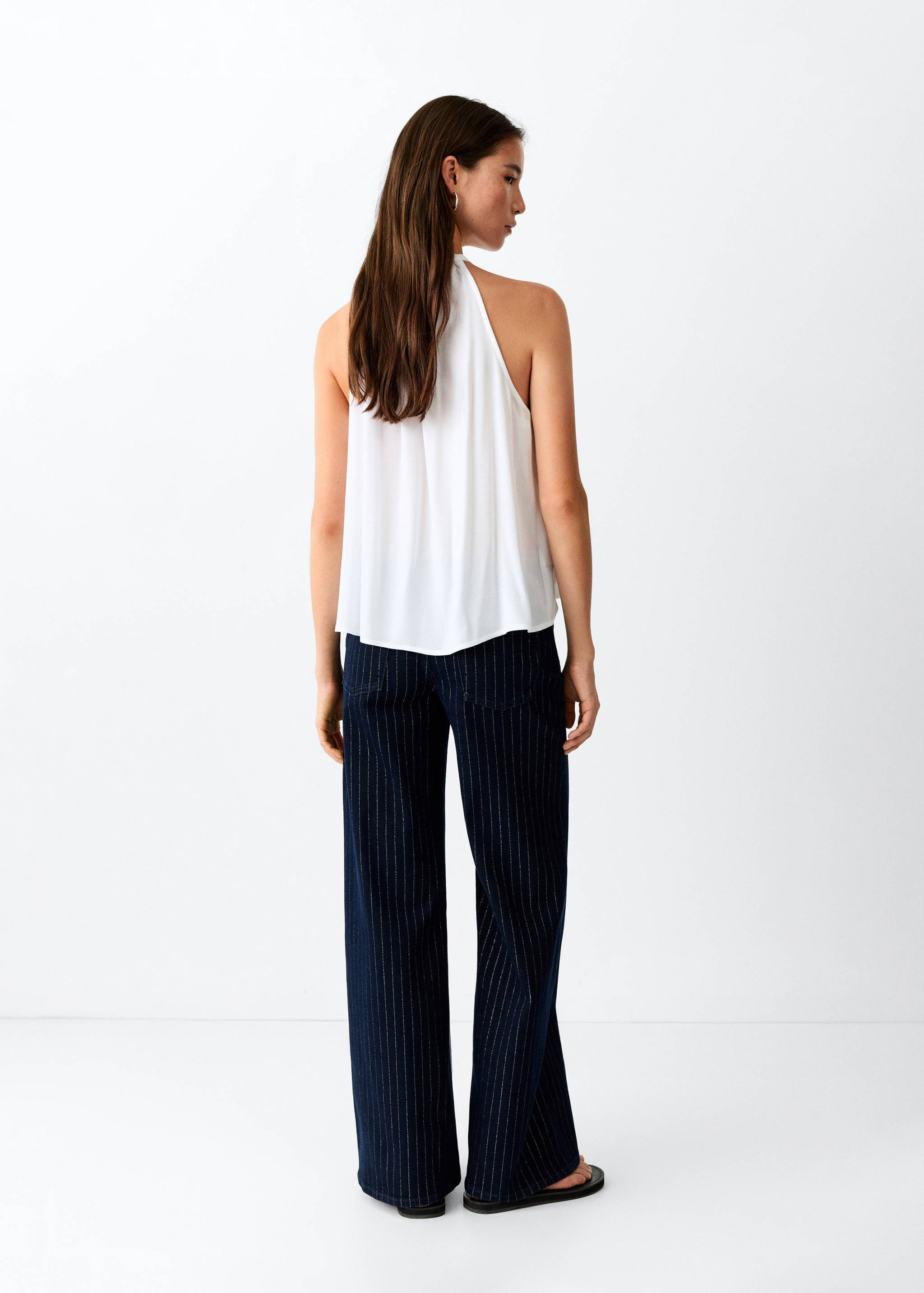 Wide leg striped jeans - Reverse of the article