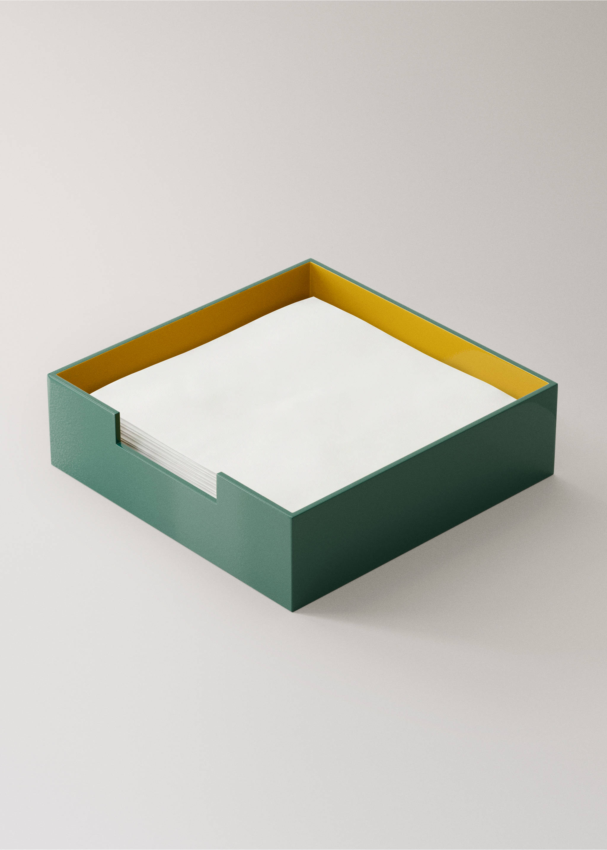 Two-tone wooden napkin holder - Details of the article 2, Curry. Ref: 37093291-00.