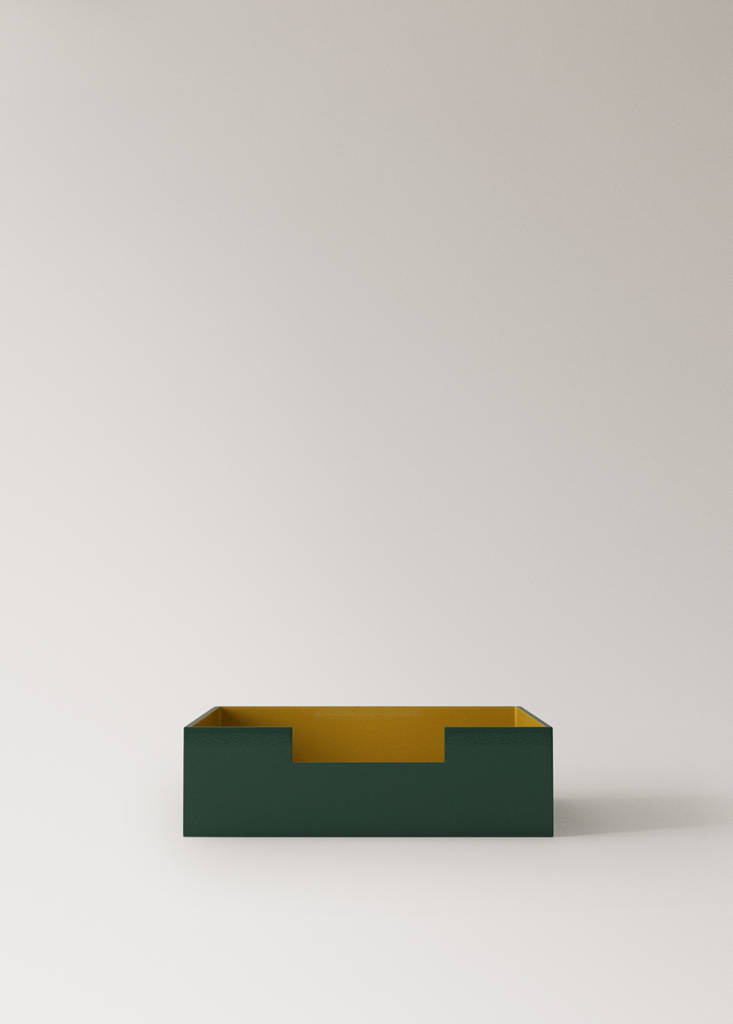 Two-tone wooden napkin holder — Curry