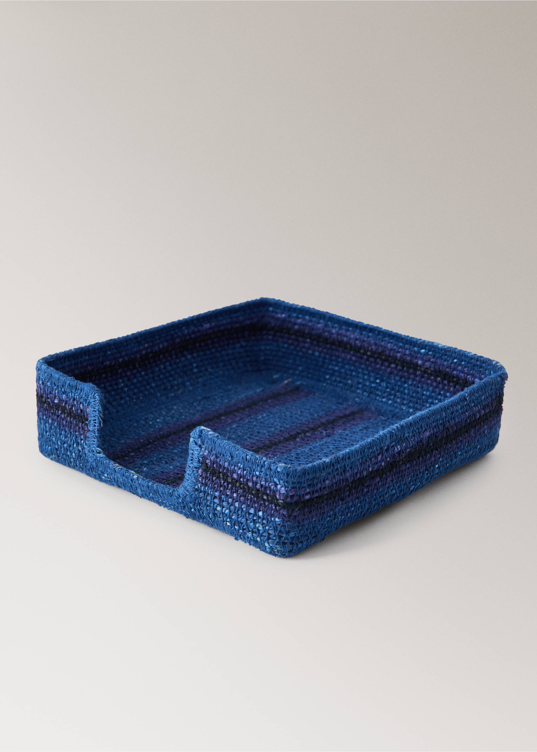 Seagrass Napkin Holder - Details of the article 2, Vibrant blue. Ref: 37093293-00.