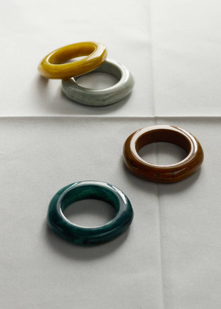Resin napkin rings — Forest Green
