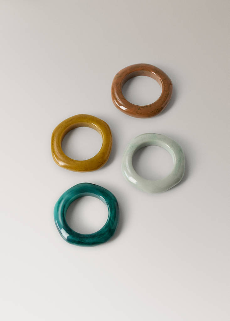 Resin napkin rings — Forest Green