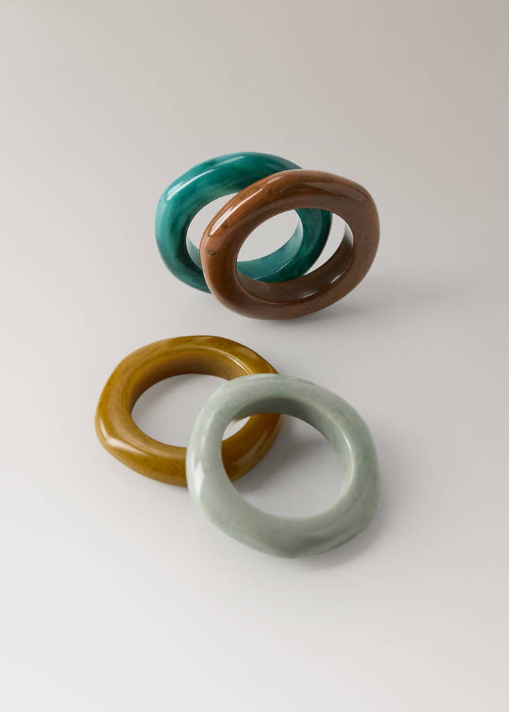 Resin napkin rings — Forest Green