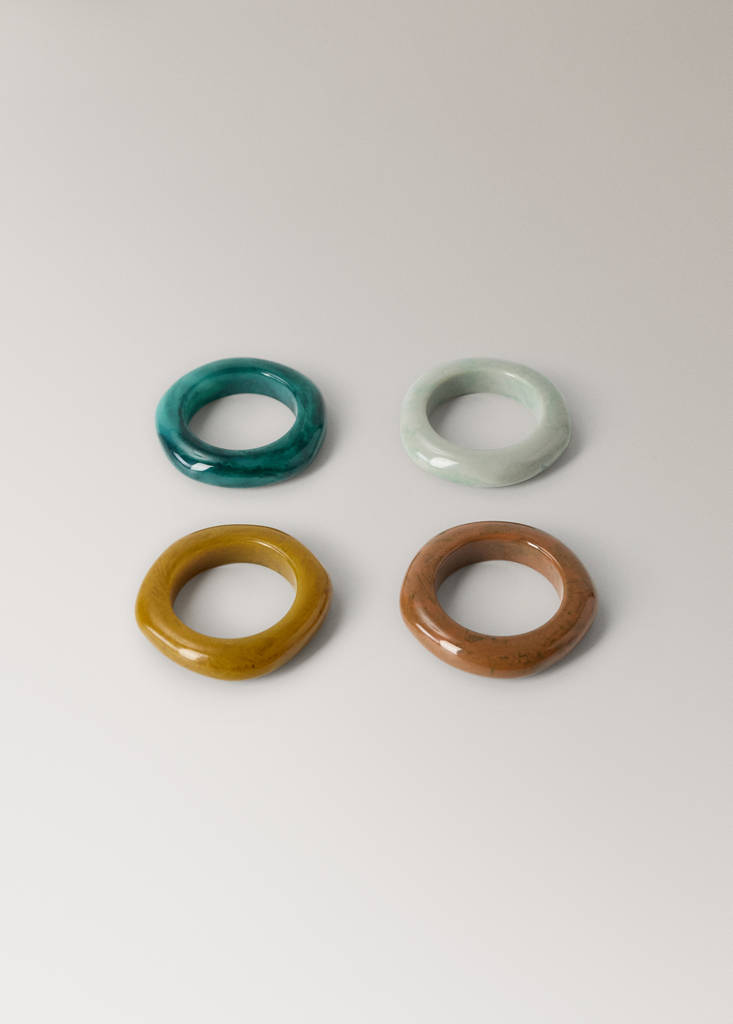 Resin napkin rings — Forest Green
