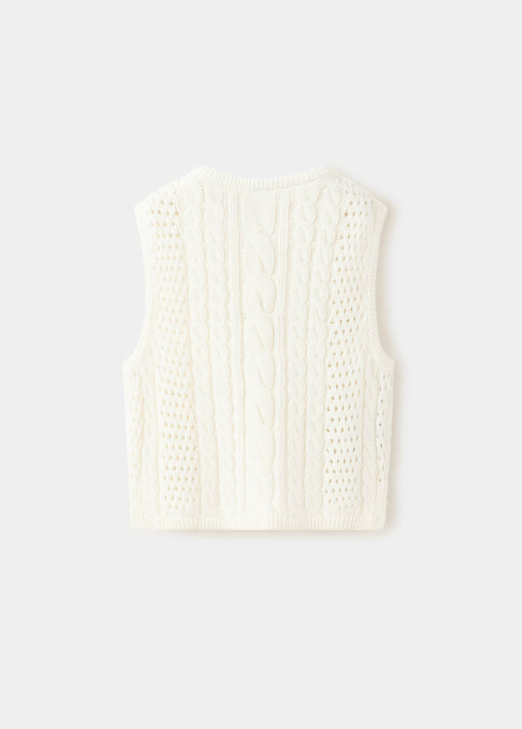 Braided-knit gilet