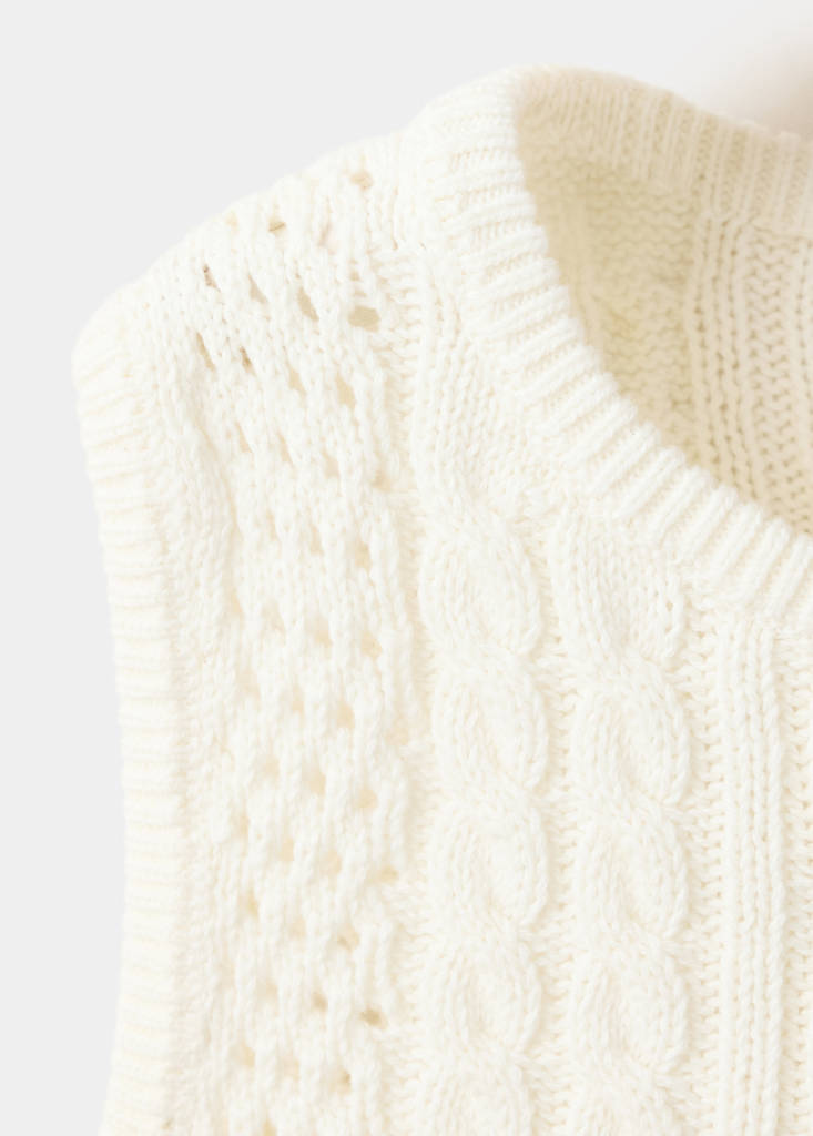 Braided-knit gilet - thumbnail 3