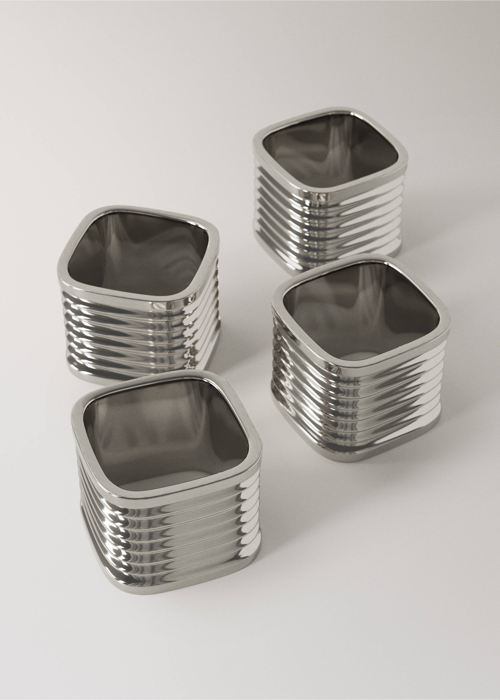 Brass embossed napkin holder - Details of the article 1, Silver. Ref: 37093299-00.