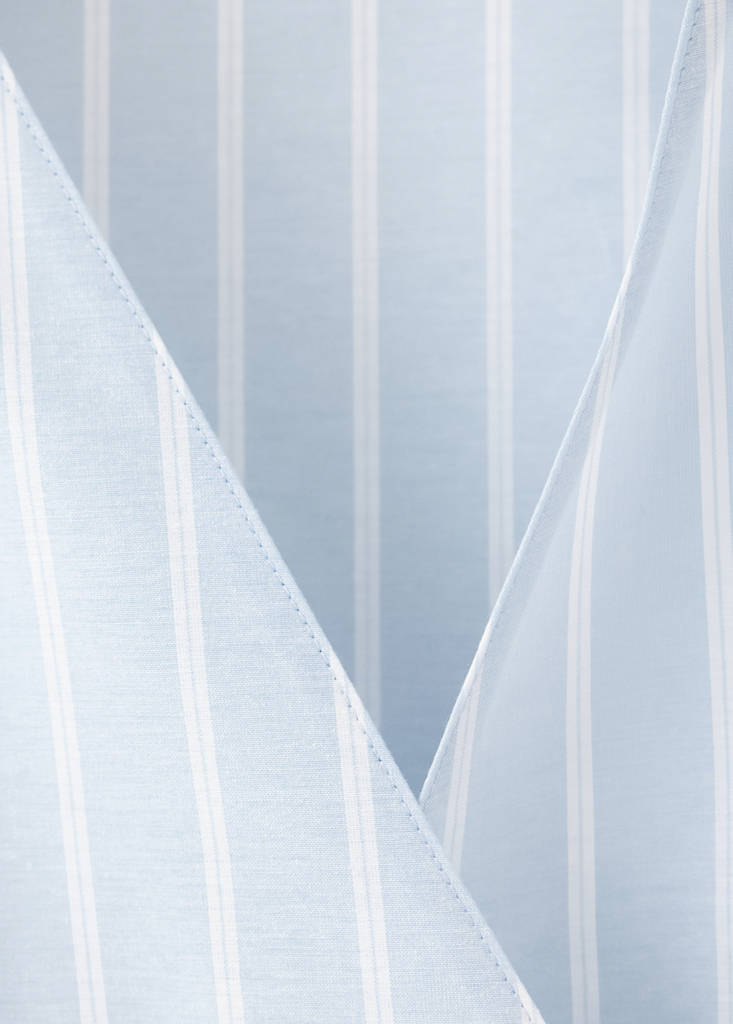 Striped cotton-blend shirt — Sky Blue